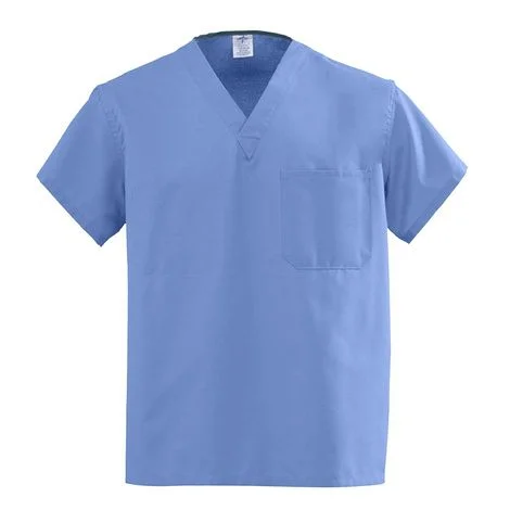 Medline AngelStat Unisex Reversible V-Neck Scrub Tops – Ceil Blue