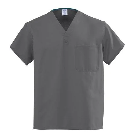 Medline AngelStat Unisex Reversible V-Neck Scrub Tops – Charcoal