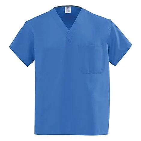 Medline AngelStat Unisex Reversible V-Neck Scrub Tops – Sapphire