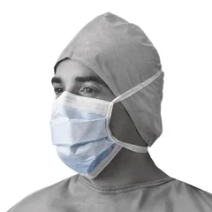 Medline ASTM Level 1 Anti-Fog Surgical Face Mask with Ties, 300 EA/CS