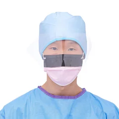 Medline ASTM Level 3 Procedure Face Masks with Eye Shield and Ear Loops, 100 EA/CS