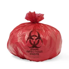 Medline Biohazard Liner, Red, 24 x 24, 1.2 Mil, Roll, 500 EA/CS