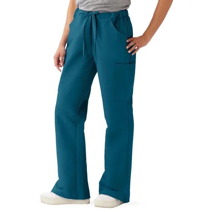 Medline ComfortEase Women’s Modern Fit Cargo Scrub Pants with 4 Pockets – Caribbean Blue