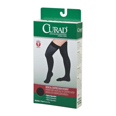 Medline Curad Hospital-Quality Closed Toe Thigh High 20-30mmHg Medical Compression Stockings
