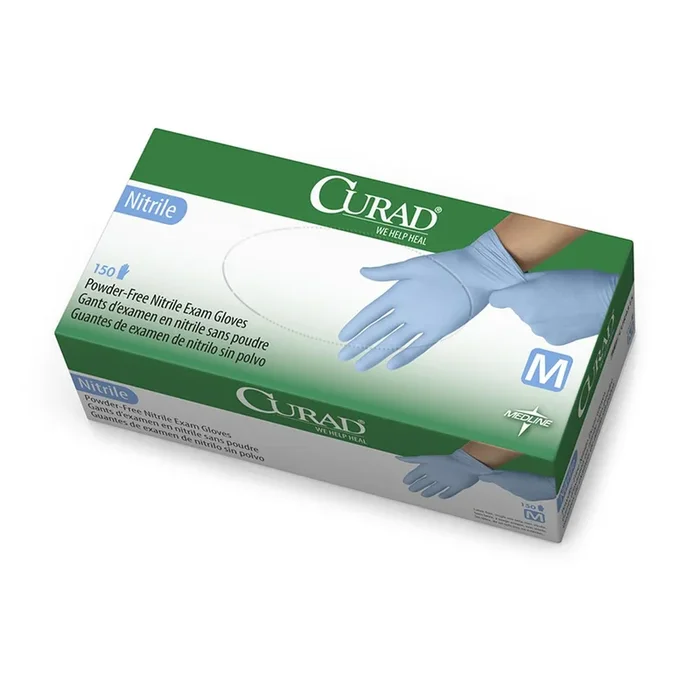 Medline Curad Powder Free Textured Nitrile Exam Gloves