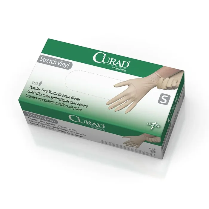 Medline Curad Stretch Powder Free Vinyl Exam Gloves