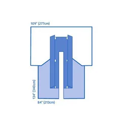 Medline CV Split Surgical Drape with Clear Anesthesia Screen, 8 EA/CS