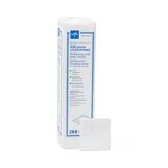 Medline Deluxe Nonsterile Nonwoven 3-Ply Gauze Sponges, 2 x 2, 200 EA/PK