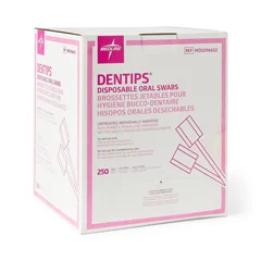 Medline DenTips Untreated Oral Swabs, 250 EA/BX