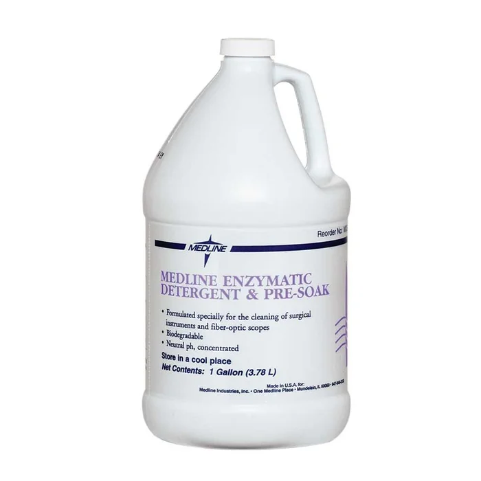 Medline Enzymatic Detergent and Presoak Single-enzymatic Detergent and Presoak, 1-Gal. Bottle, 4/cs – 936031