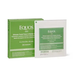 Medline EQUOS 5-Layer Foam Dressings with Silicone Adhesive, 4 x 4, 100 EA/CS