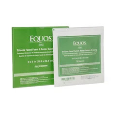 Medline EQUOS 5-Layer Foam Dressings with Silicone Adhesive, Sacrum, 9 x 9, 25 EA/CS