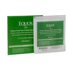 Medline EQUOS 5-Layer Square Foam Dressings with Silicone Adhesive, 5 EA/BX