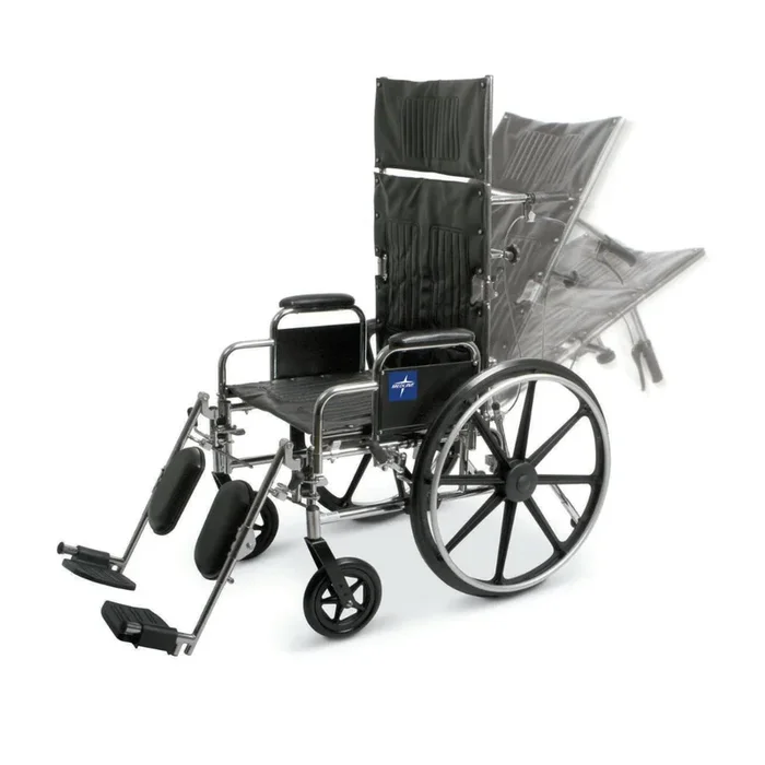 Medline Excel Chrome Reclining Wheelchairs – Desk Length Arms & ELR