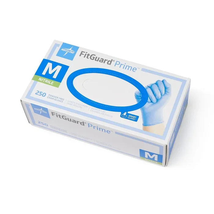 Medline FitGuard Chemo Beaded Cuff Prime Nitrile Exam Gloves