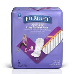 Medline FitRight Bladder Control Pads, Moderate, Long, 144 EA/CS