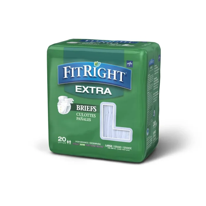 Medline FitRight Latex Free Extra Disposable Incontinence Briefs