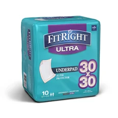 Medline FitRight Underpads, 30 x 30, 10 EA/BG