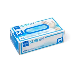 Medline Glide-On Powder-Free Vinyl Exam Gloves, Medium, 1500 EA/CS