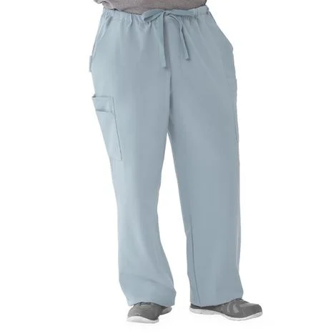Medline Illinois Ave Mens Athletic Cargo Scrub Pants with 7 Pockets – Light Gray