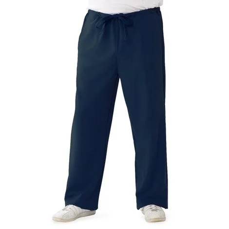 Medline Newport Ave Unisex Stretch Fabric Scrub Pants with Drawstring – Navy