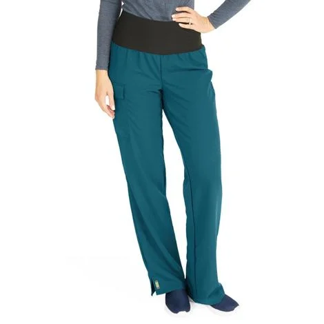 Medline Ocean Ave Womens Stretch Fabric Support Waistband Scrub Pants – Caribbean Blue