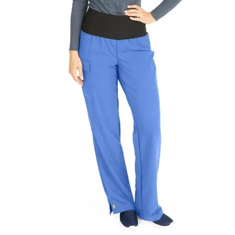 Medline Ocean Ave Womens Stretch Fabric Support Waistband Scrub Pants – Ceil Blue