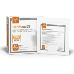 Medline Optifoam Ag+ Adhesive Foam Dressings, 100 Each per Case
