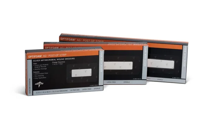 Medline Optifoam AG+ Silver Antimicrobial Post-Op Wound Strips