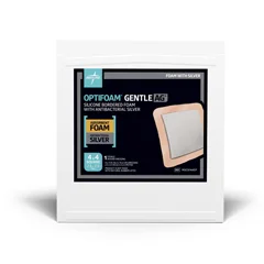 Medline Optifoam Gentle Ag+ Foam Dressings with Silicone Adhesive Border, 1 Each