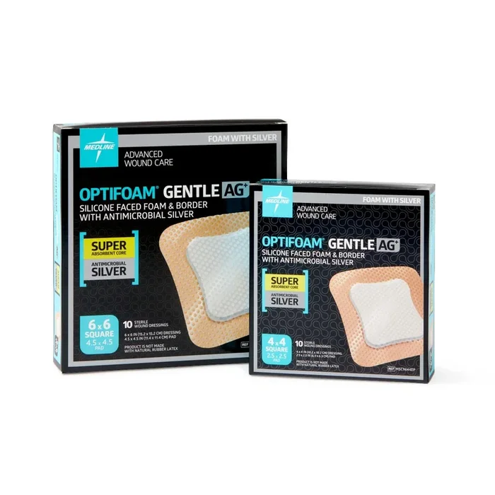Medline Optifoam Gentle Antimicrobial Silicone Face and Border Dressings