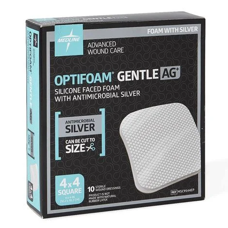 Medline Optifoam Gentle Antimicrobial Silicone Face Non Border Dressings