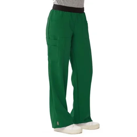 Medline Pacific Ave Womens Stretch Fabric Wide Waistband Scrub Pants – Hunter Green