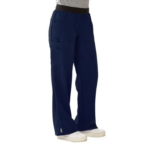 Medline Pacific Ave Womens Stretch Fabric Wide Waistband Scrub Pants – Navy