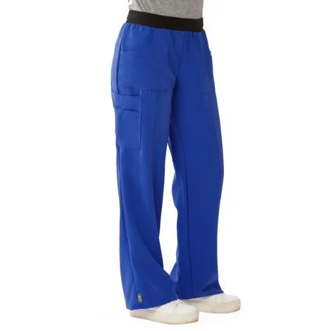 Medline Pacific Ave Womens Stretch Fabric Wide Waistband Scrub Pants – Royal Blue