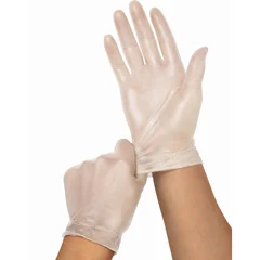 Medline Powder-Free Clear Vinyl Exam Gloves, Size M, 150 EA/BX