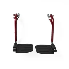 Medline Red Swing-Away Footrest for Transport Chairs, 1/PR