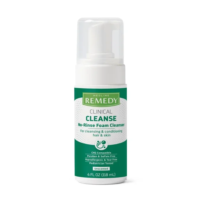 Medline Remedy Clinical No-Rinse Foam Cleanser – Naturally Scented-Vanilla