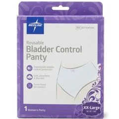 Medline Reusable Light Incontinence Pants, Women, Size 2XL, for Waist Size 37-40, 1/EA