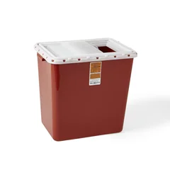 Medline Sharps Containers, Red, Sliding Lid, 12 gal., 1/EA