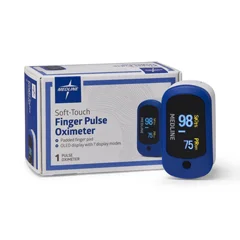 Medline Soft-Touch Finger Pulse Oximeter with OLED Display, 7 Viewing Directions and Lanyard, 1 Each