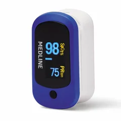 Medline Soft-Touch Finger Pulse Oximeter with OLED Display, 7 Viewing Directions and Lanyard, 1 Each - Image 2