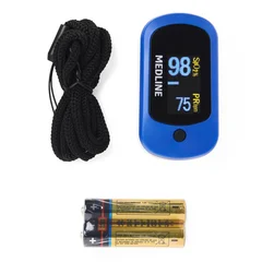 Medline Soft-Touch Finger Pulse Oximeter with OLED Display, 7 Viewing Directions and Lanyard, 1 Each - Image 3