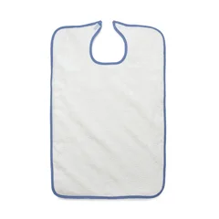 Medline Terry Bib with Hook and Loop Strap, Adult, 10 oz., 21 x 33, White, 12 EA/DZ