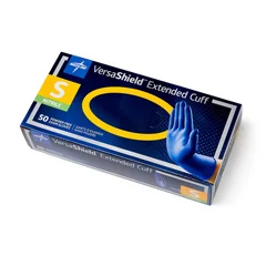 Medline VersaShield Extended Cuff Powder-Free Nitrile Exam Gloves, Small, 500 EA/CS