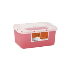 Medline Wall-Mounted Sharps Container, Red, 1 gal., 32 EA/CS