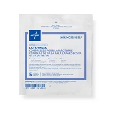 Medline X-Ray Detectable Sterile Lap Sponge, 12 x 12, 5/Pack, 5 EA/PK