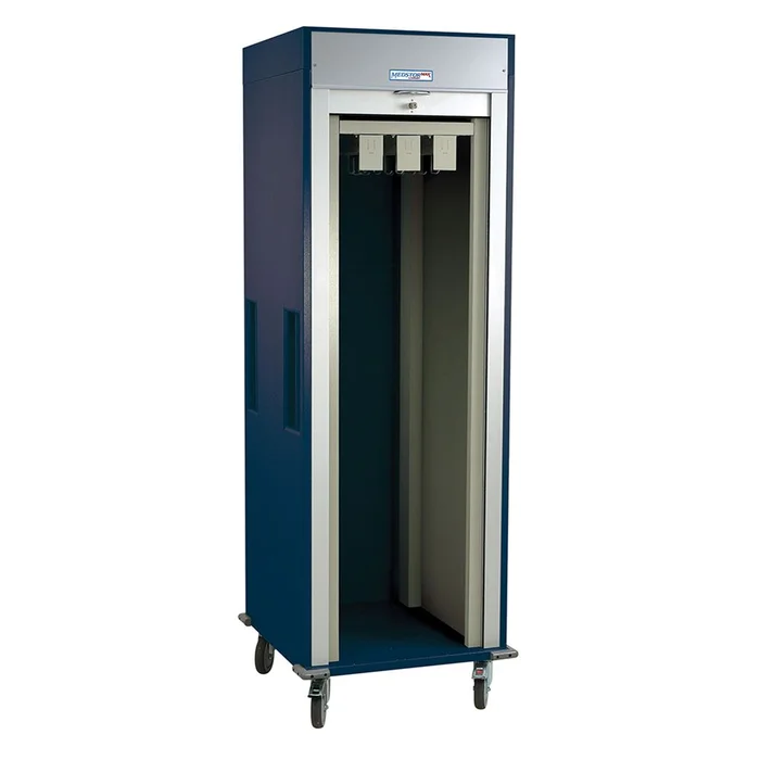 MedStorMax Cardiac Cath Lab Cart Cardiac Cath Lab Cart, Single Column, Tambour Door, Burgundy – 937352/NA/NA/BURG