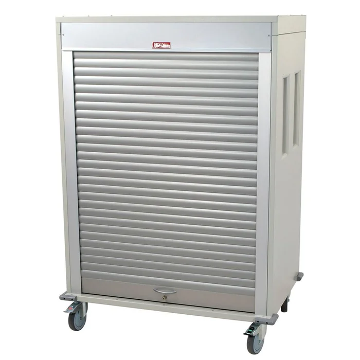 MedStorMax Short Double Column Carts Short Double Column Cart, Clear Panel Door, Navy – 937359/NA/NA/NAVY