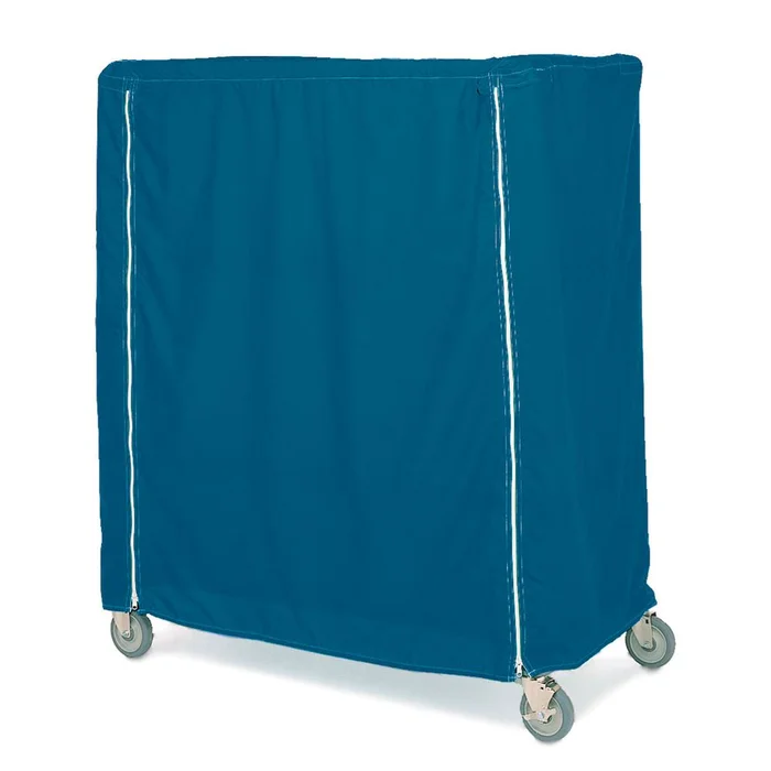 Metro Cart Covers, Opaque Solid Fabric, Uncoated, Hook-and-Loop Closure Cart Cover, 18″x60″x62″, Mariner Blue – 927895/MARBLU/NA